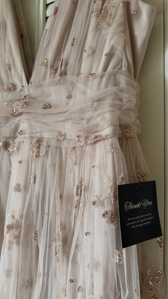 Women's Glitter Rose Gold Maxi Dress - photo 3