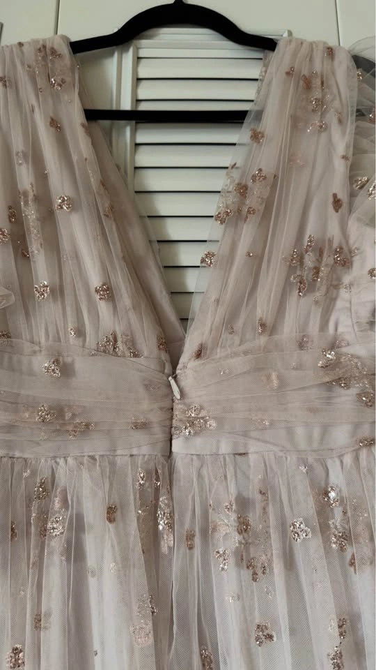 Women's Glitter Rose Gold Maxi Dress - photo 4