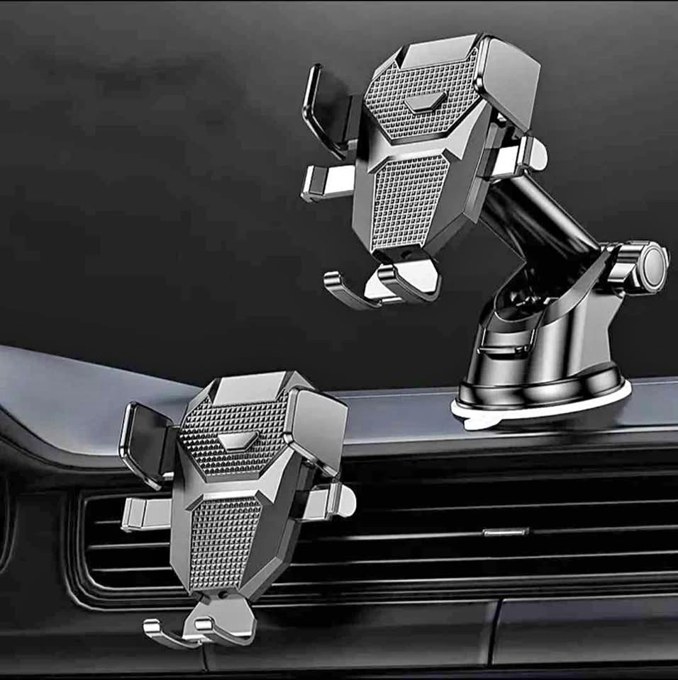 Car Phone Holder - 2-in-1 Suction & Vent Clip Set