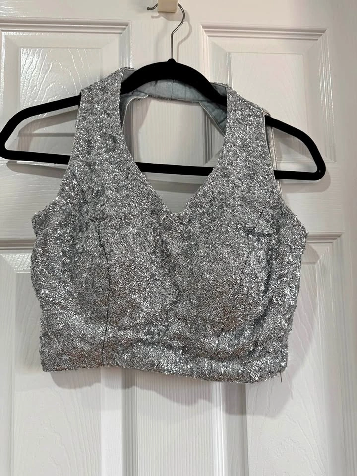 Beautiful silver sequence blouse