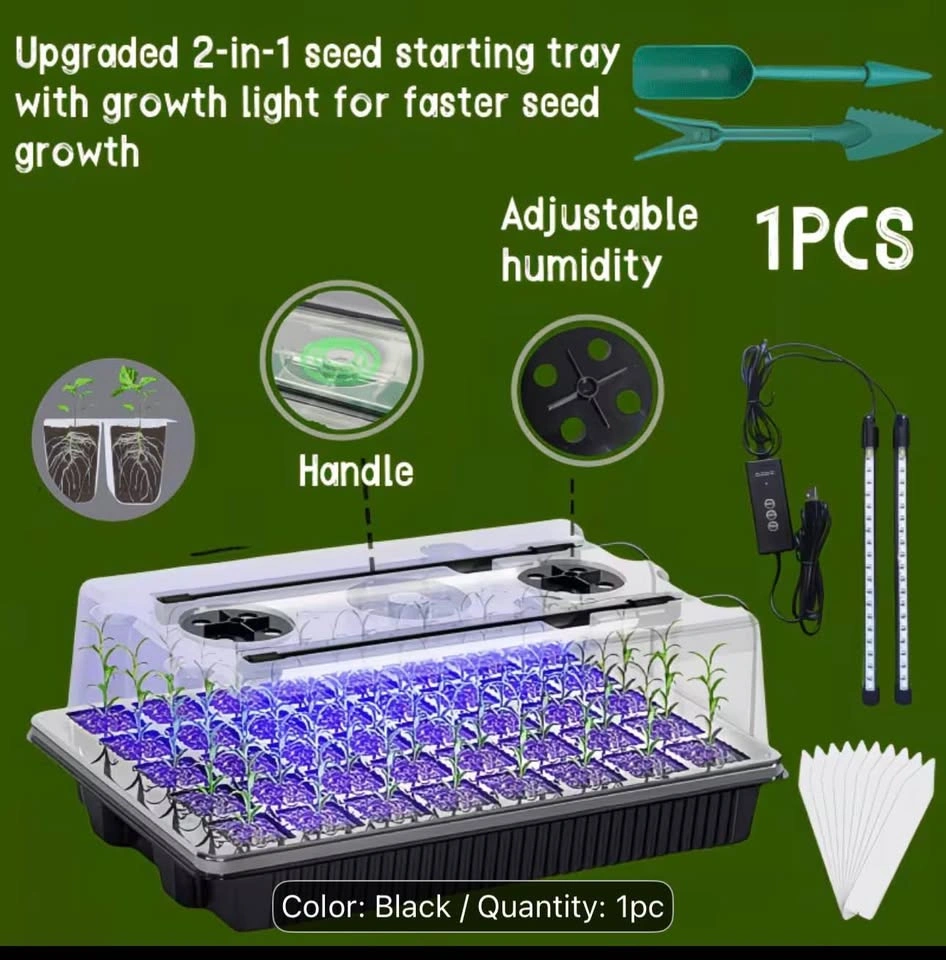 40-Cells Seed Starter Tray with 2 Grow Lights & Timer - photo 4