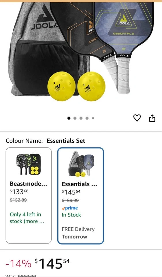 JOOLA Beastmode or Essentials Pickleball Paddle Set of Two - photo 4