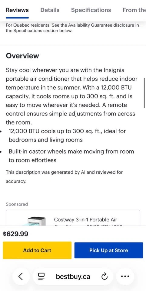 🧊❄️Insignia Portable Air Conditioner 12,000 BTU - photo 4