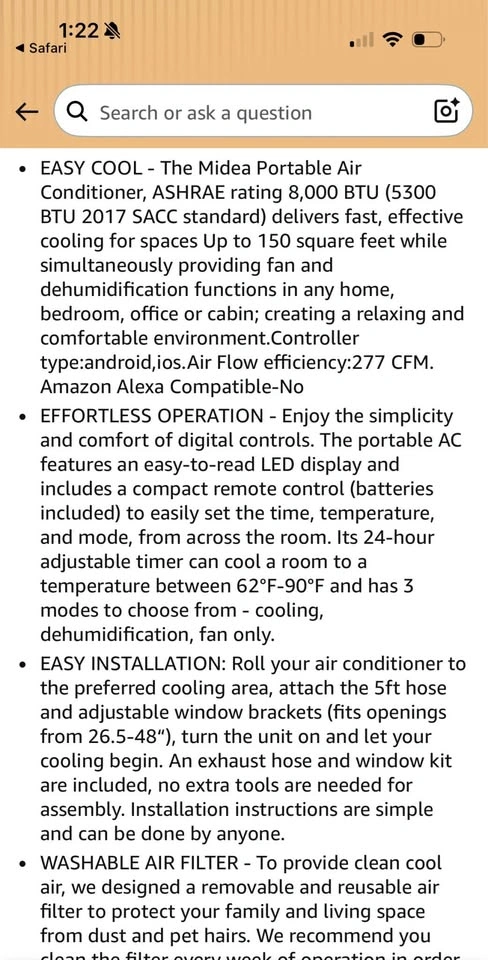 Midea Portable Air Conditioner 8000 BTU 🌱 - photo 5