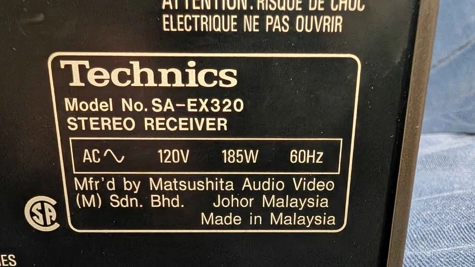 Technics SA-EX320 AV Control Stereo Receiver - photo 4