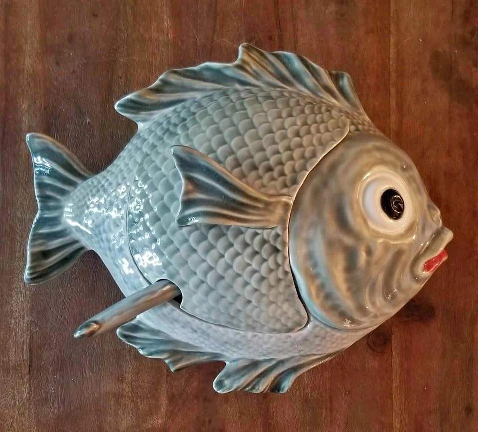 MCM Majolica Fish Tureen from Portugal