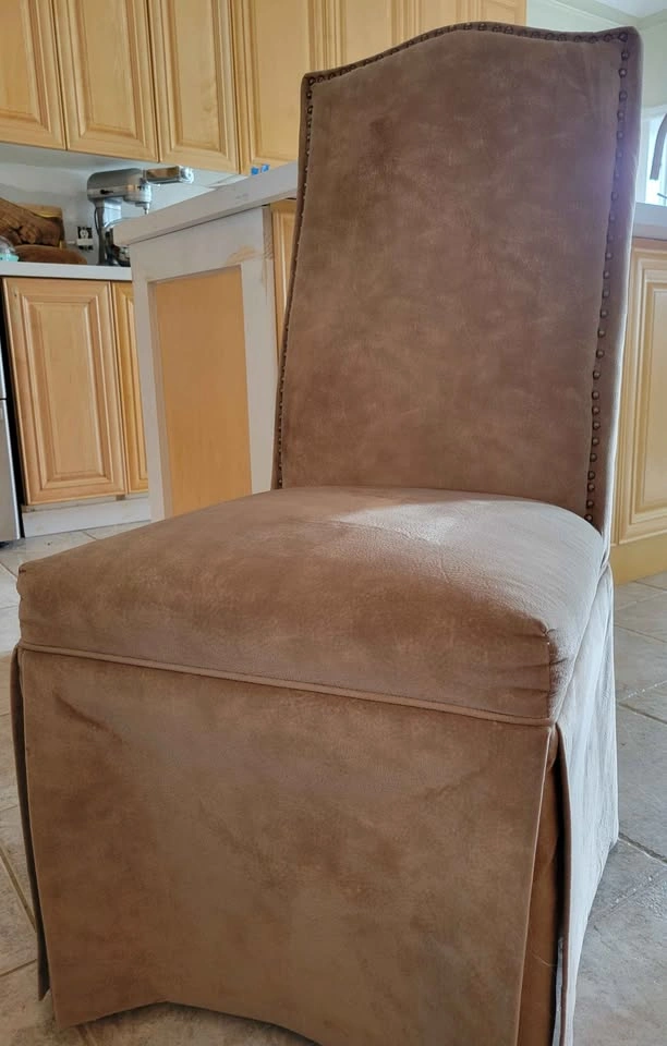 Diningroom Chairs Skirted Microsuede Parsons with Nailhead Trim - photo 2