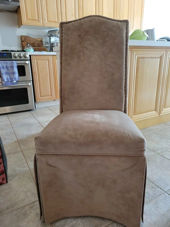 Diningroom Chairs Skirted Microsuede Parsons with Nailhead Trim - photo 5