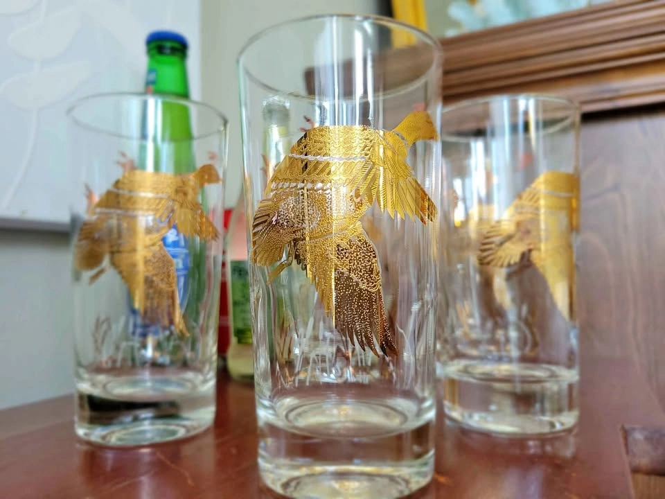 Vintage glasses 6 highball Golden Mallard