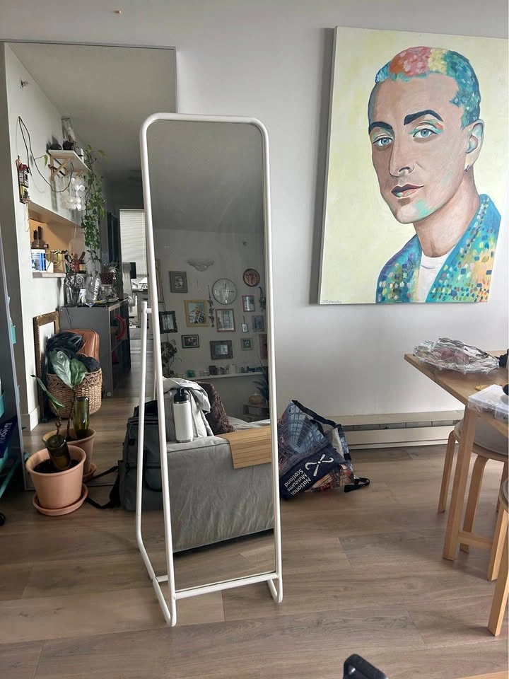 IKEA Knapper Mirror White with Hooks