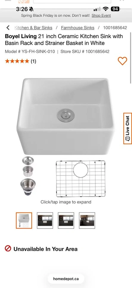Ceramic Kitchen Sink with Basin Rack