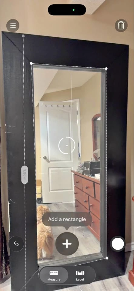 Wooden long mirror