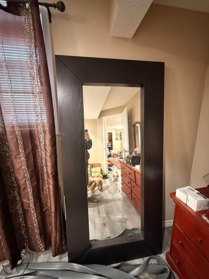Wooden long mirror - photo 2
