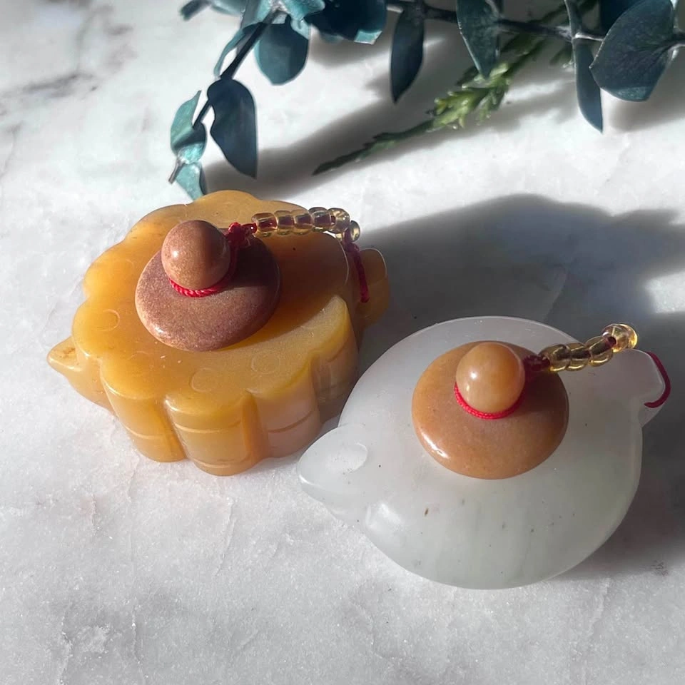 Mini Natural Jade Crystal Teapots