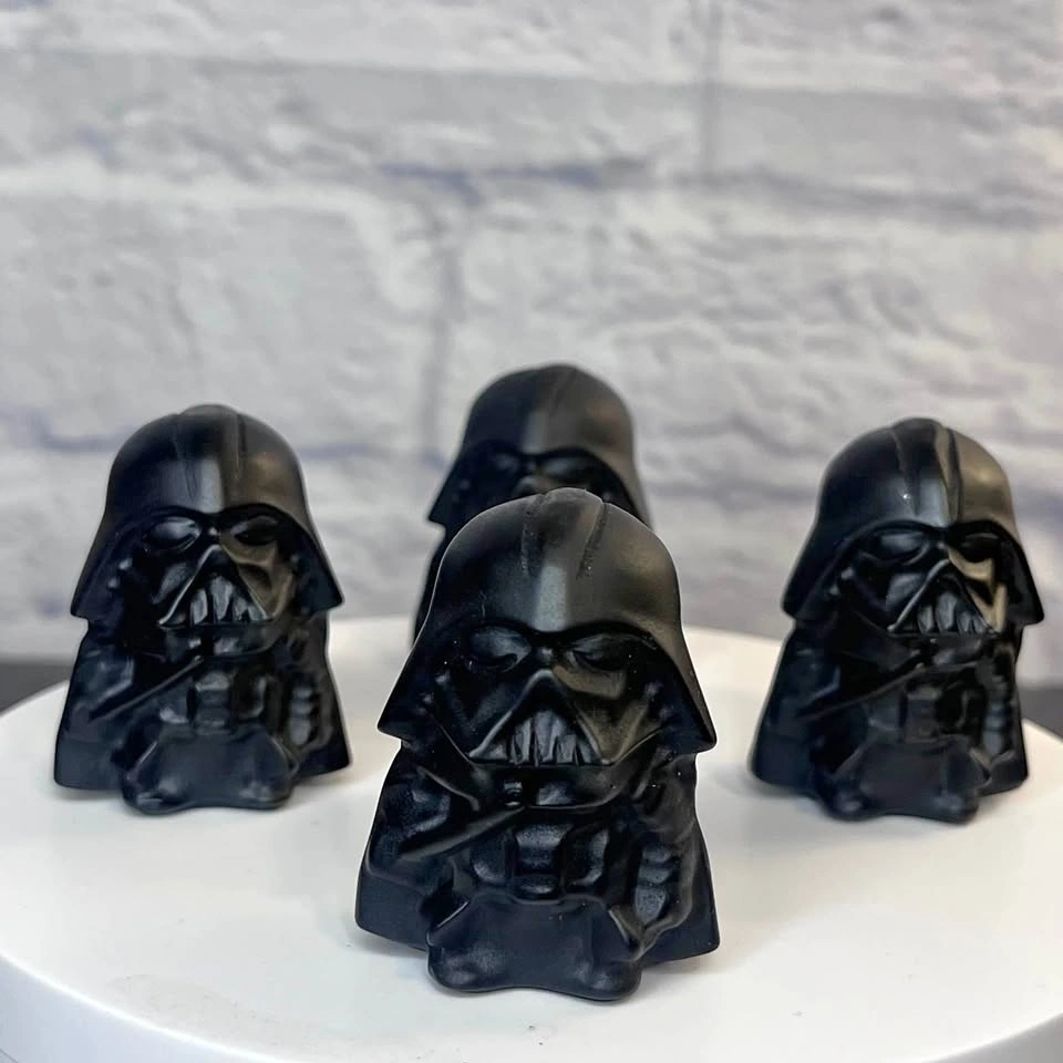 Star Wars Crystal Gemstone Figurine Black Obsidian Darth Vader