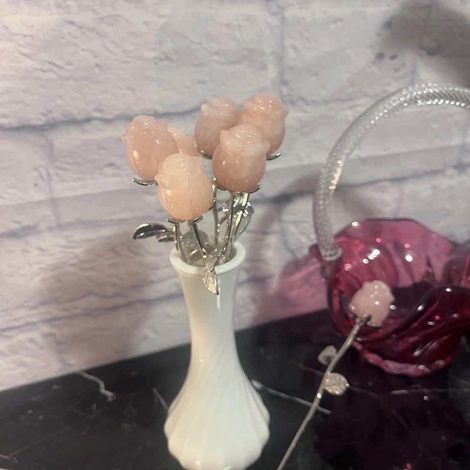 Rose Quartz Crystal Flowers - Stone of Love - Mother's Day Gift - photo 3