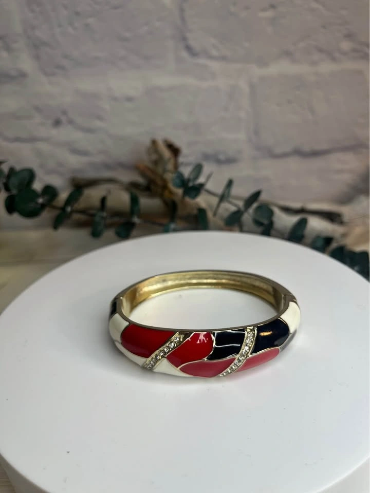 Enamelinlay hinged bracelet bangle - photo 2