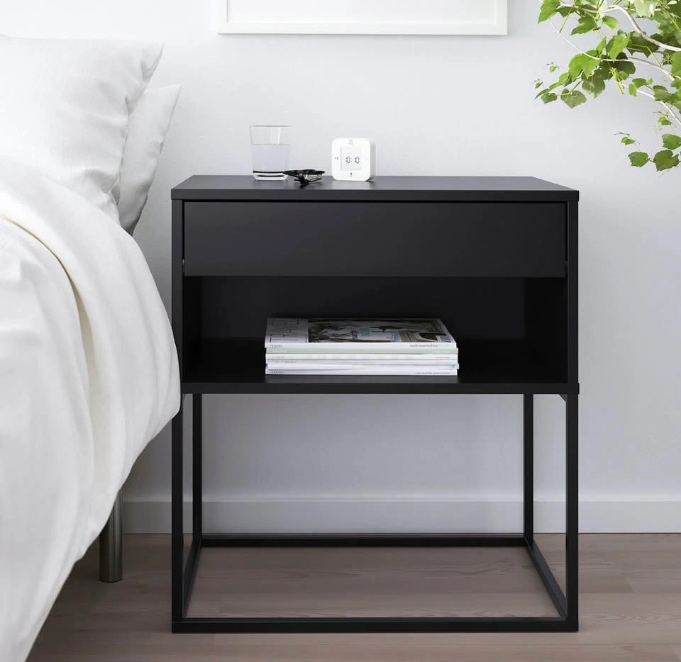 IKEA Night Stand, Black, Side Table with Drawers - photo 2