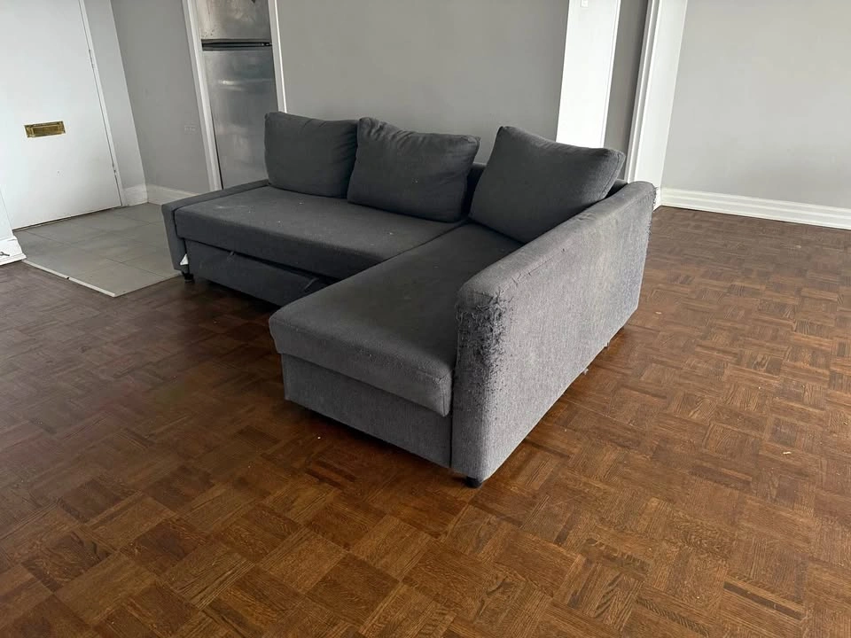 Dark Grey L-Shaped Sectional Sofa Bed