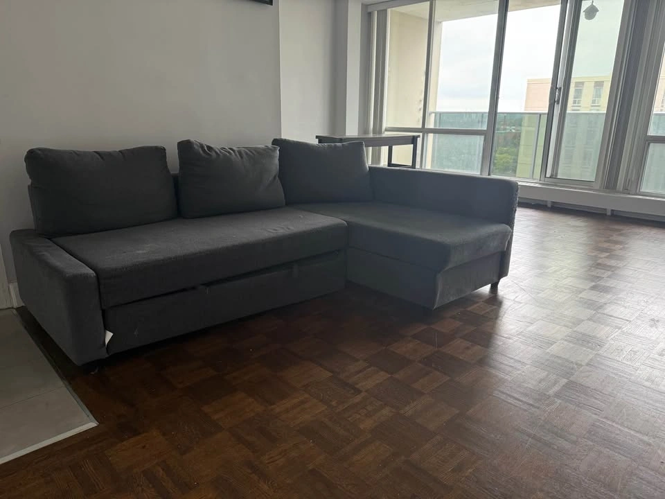 Dark Grey L-Shaped Sectional Sofa Bed - photo 4