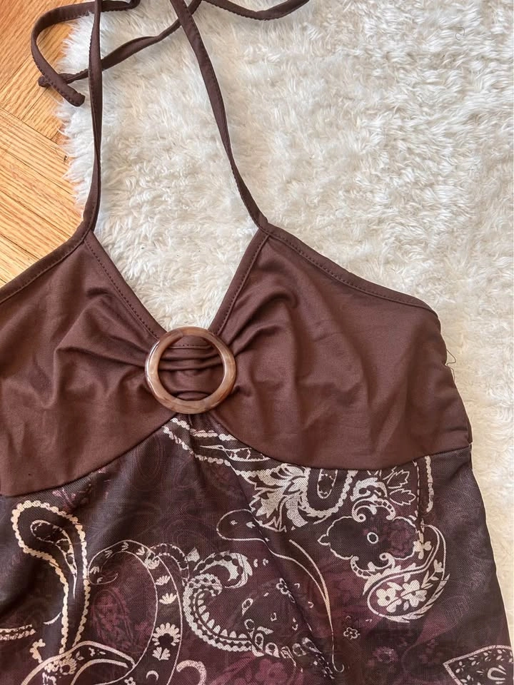 Y2K brown halter top - photo 2