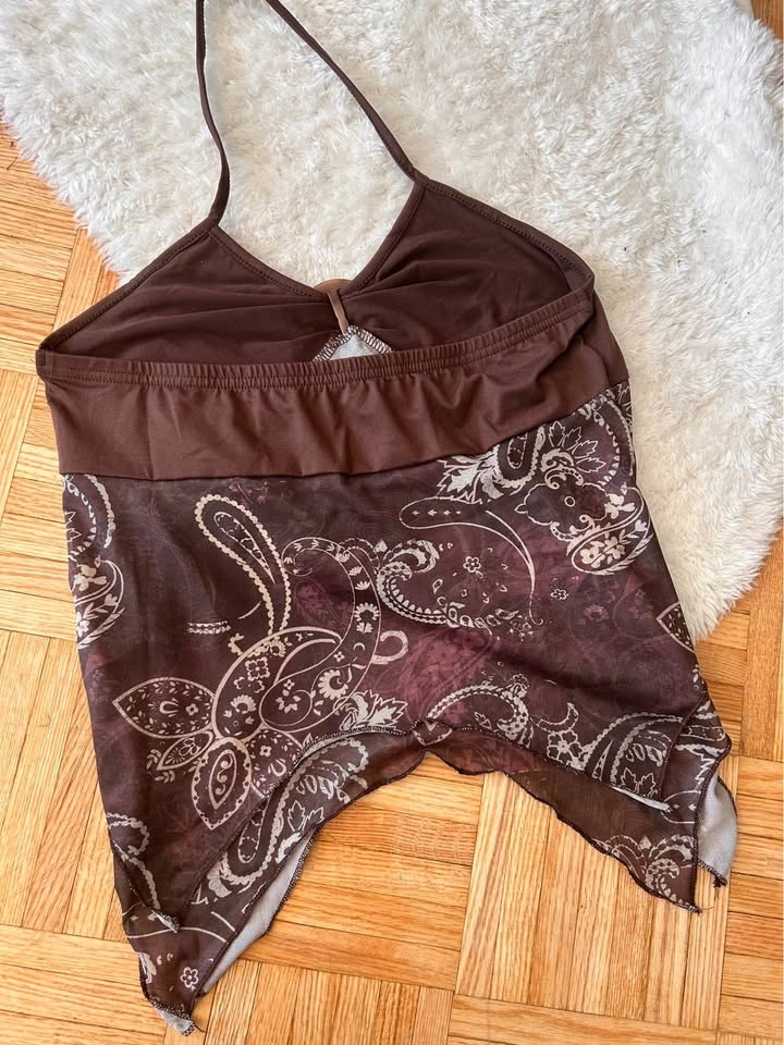 Y2K brown halter top - photo 4