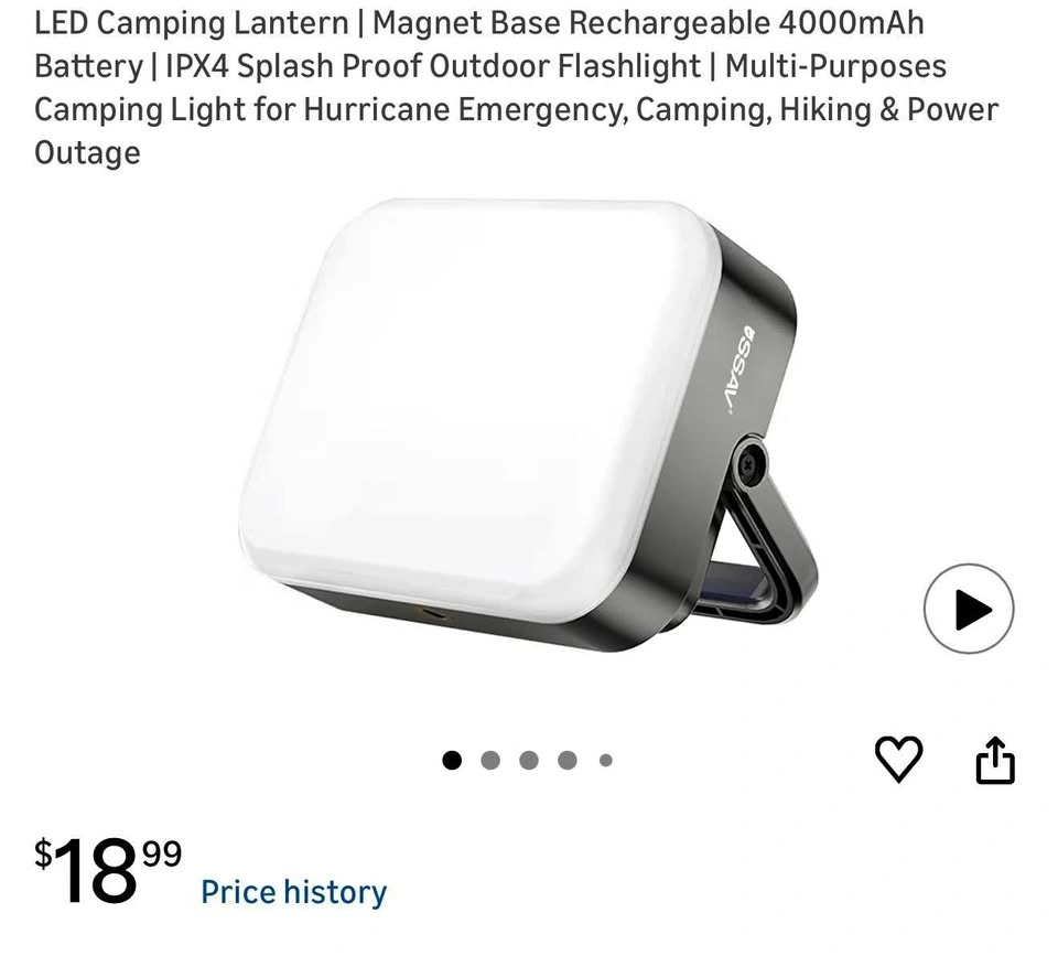 (New) Rechargeable 4000mAh LED Camping Lantern
