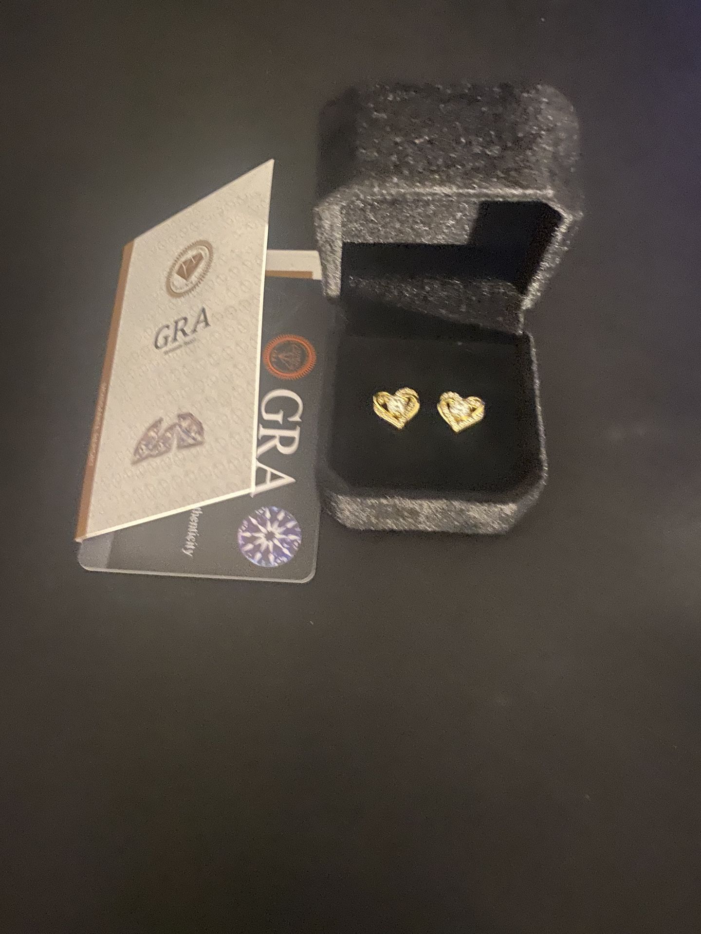 1CT Moissanite Heart Earrings 💎 925 Sterling Silver (Gold Plated - photo 2