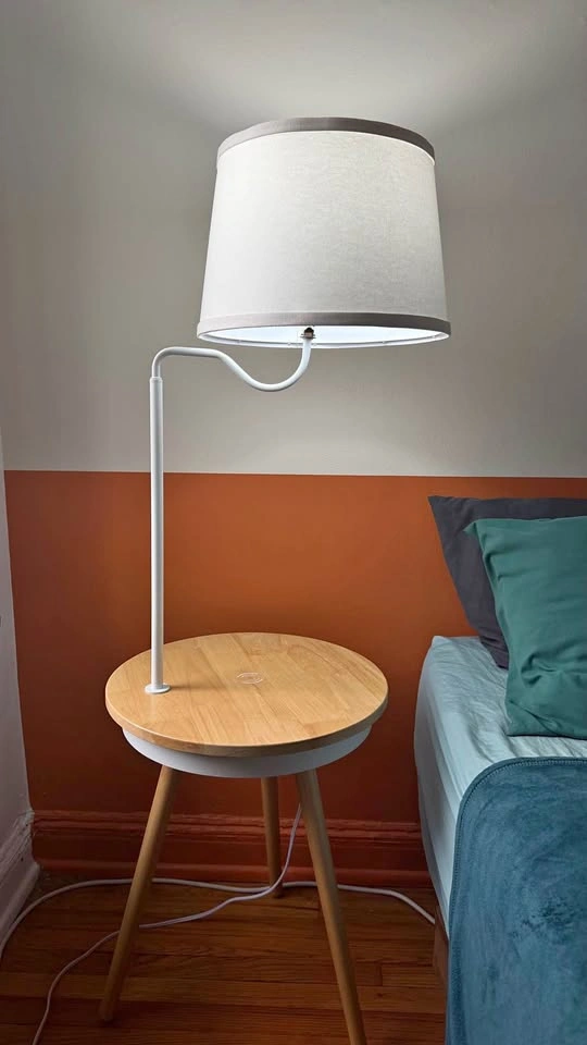 Bedside Table with Lamp