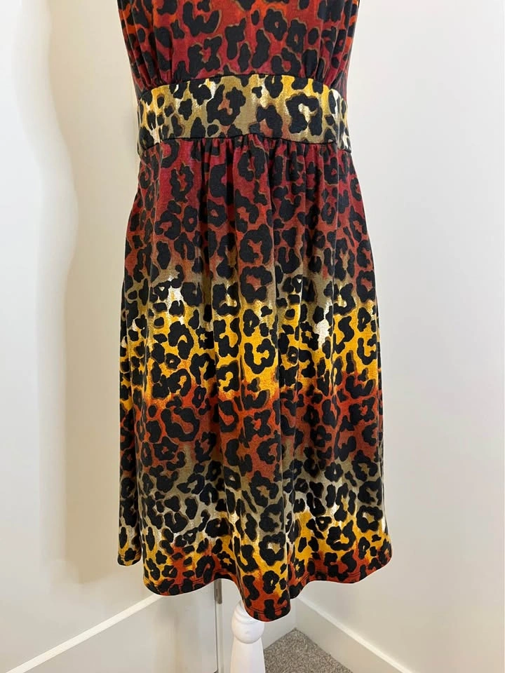 Multi-Coloured Leopard Print Sleeveless Dress - Size M - photo 3