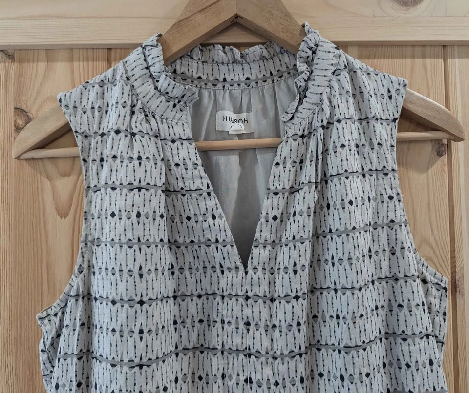 Hudson North 100% Linen Sleeveless Tiered Dress - photo 4