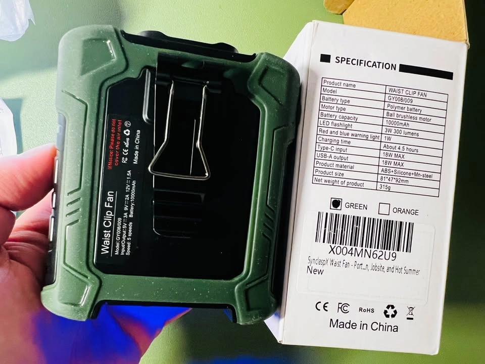 Synclasp Waist Clip Fan GY009 Portable 10000mAh - photo 3