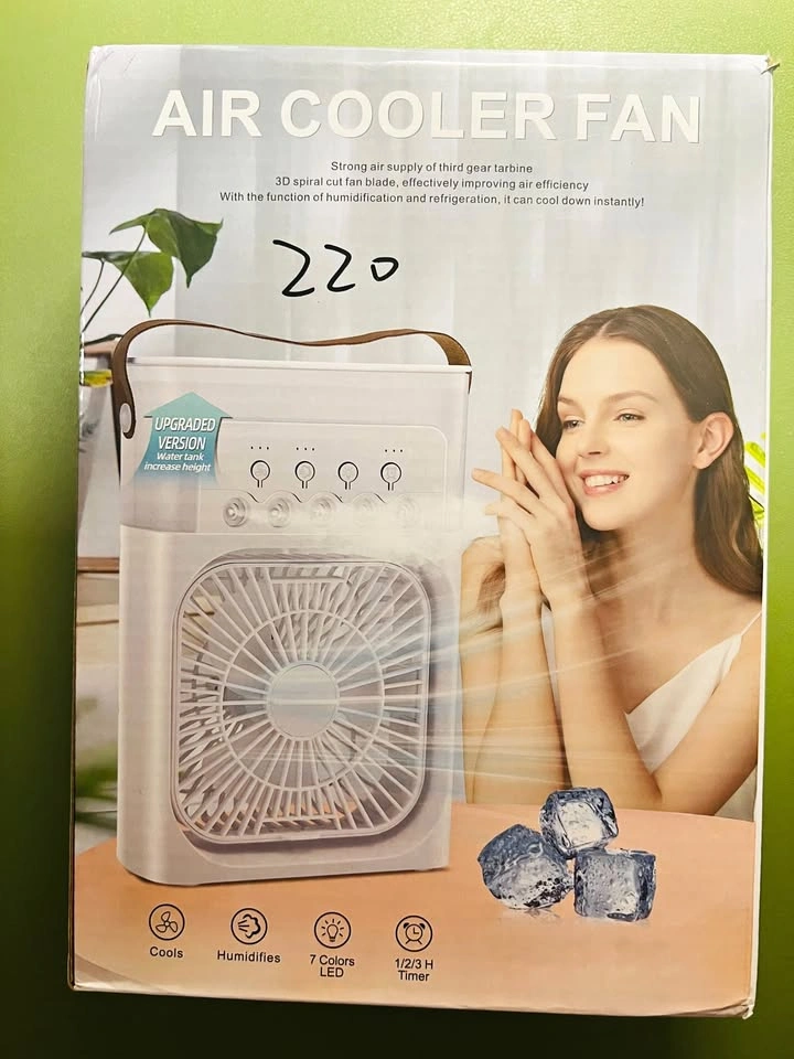 Portable Air Cooler Fan Humidifier LED USB-C