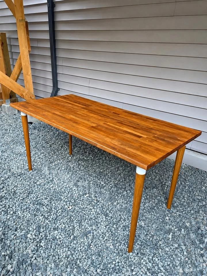IKEA Gerton solid wood table top + HILVER Legs