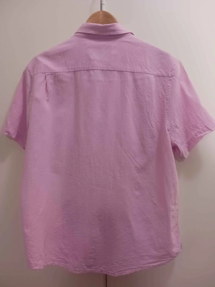 Pink Short-sleeve linen button-up shirt from the Report Collecti - photo 2