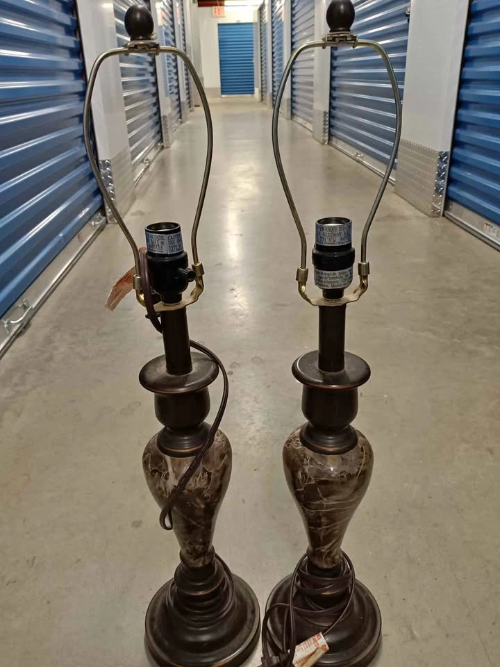 Pair of Lamps Bronze Marble Look 🌱