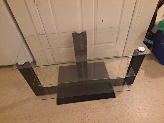 Television Stand with Glass Shelves