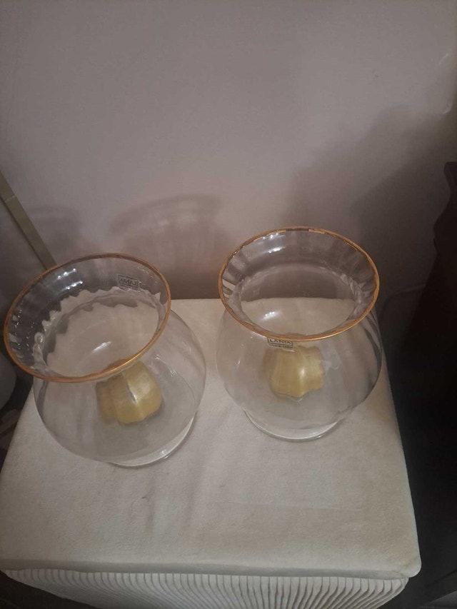 Set of Glass Vases with Gold Rim - photo 2