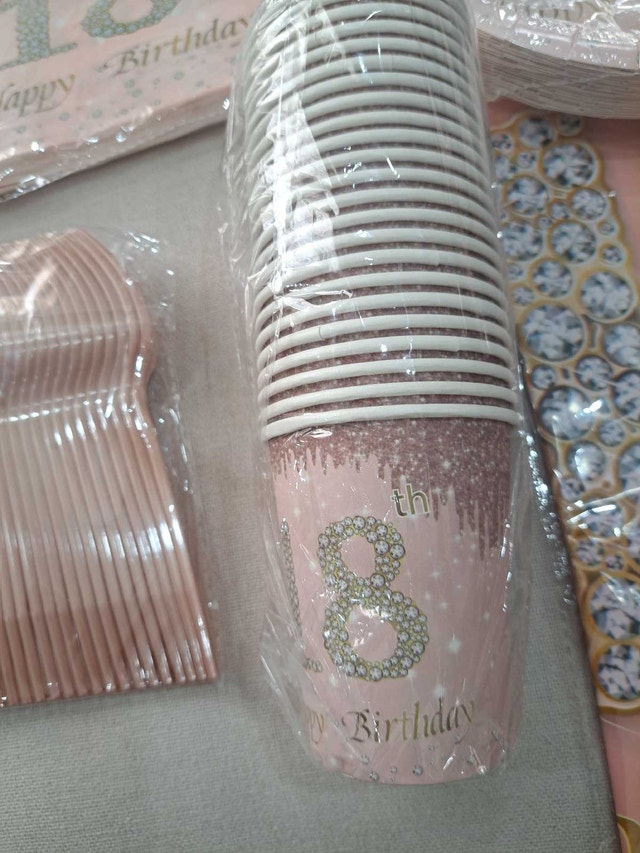 18th Birthday Party Set - Rose Gold & Diamond Design - photo 5