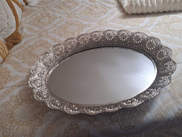 Silver Tray with Intricate Details - photo 2