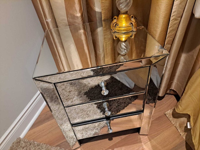 Mirror Night Stand - Small Crack on One End