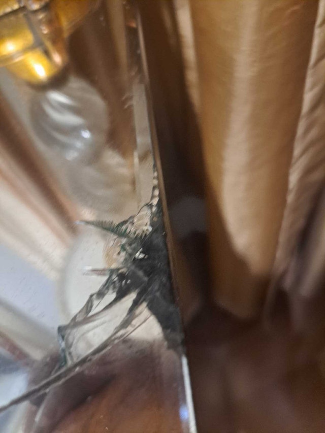 Mirror Night Stand - Small Crack on One End - photo 2
