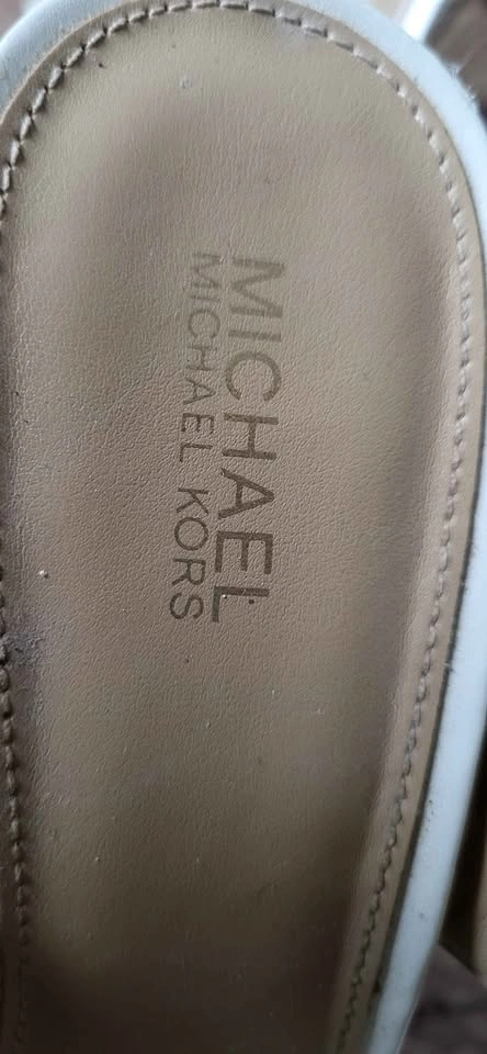 Michael Kors White Monogram Espadrille Wedge Sandals 8M - photo 2