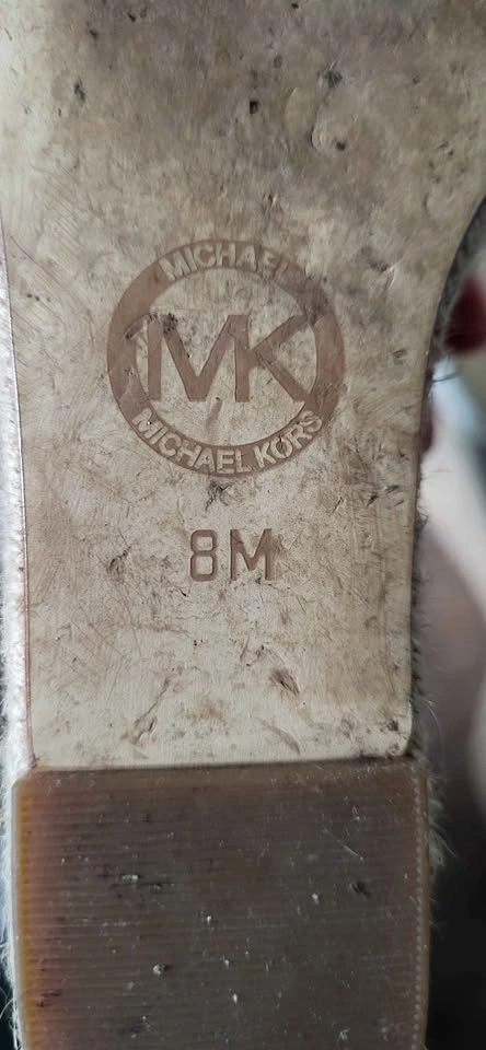 Michael Kors White Monogram Espadrille Wedge Sandals 8M - photo 3