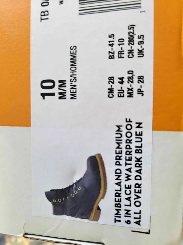 Timberland 6" Waterproof Boots - Dark Blue | Men's 10 | Box