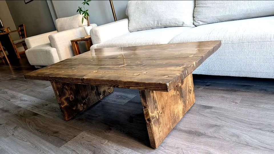 Handmade Solid Real Wood Coffee Table – Rustic / Farmhouse Style - photo 4