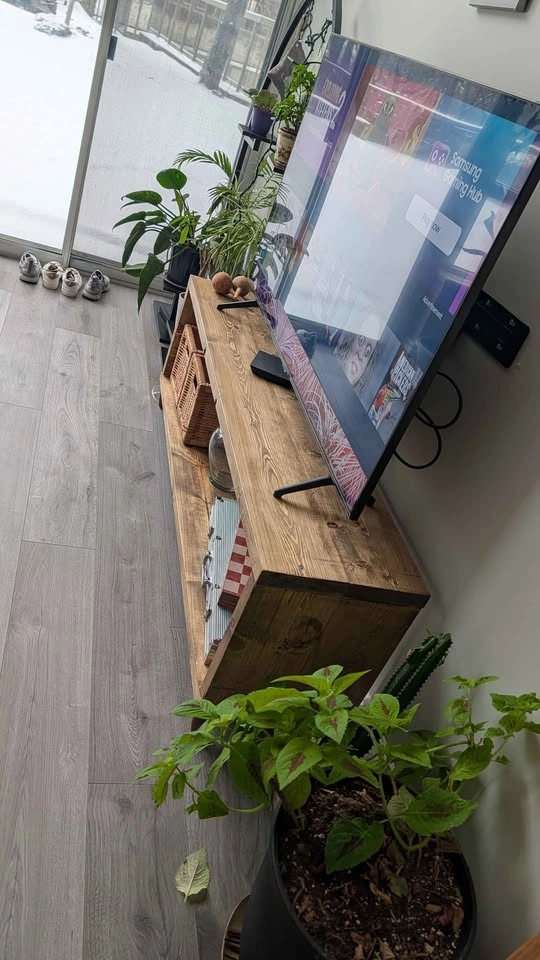 Handmade Solid Spruce TV Stand / Media Console - Rustic - photo 3