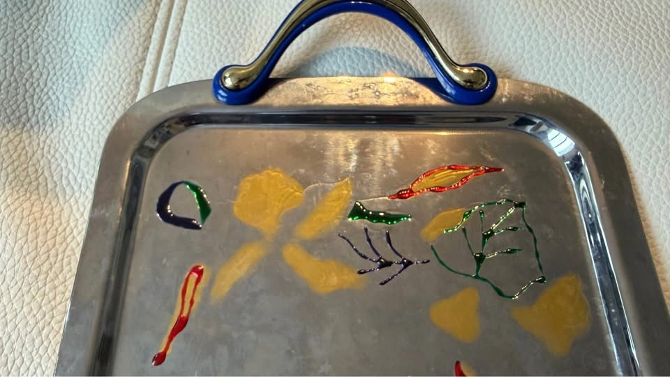 Vintage Italian 24K Gold & Inox Serving Tray 🇮🇹, Toronto - photo 3