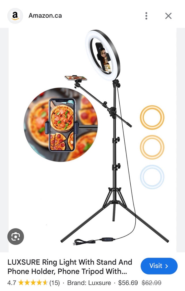 LUXSURE 10.5" Ring Light with Stand - photo 2