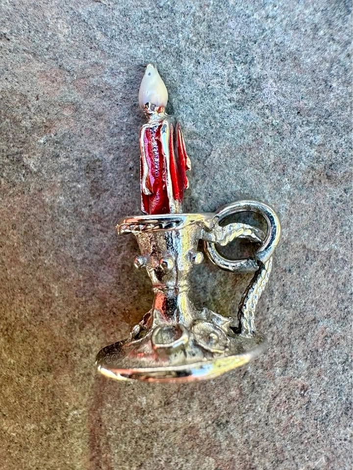 Vintage Sterling Silver Candlestick Charm